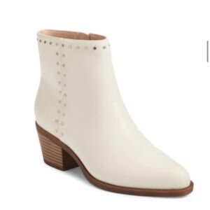 BP Cream Ankle Boots with Stud Accents
